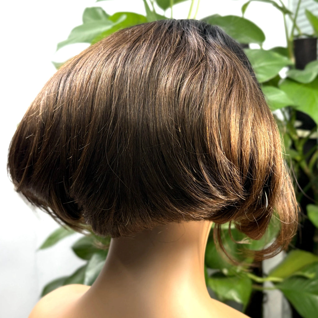 13x4 Lace Frontal 1BT4 Ombre Pixie Cut Wig Human Hair Wigs 300% Density Short Natural Wavy Remy Hair Bob Wigs for Black Women