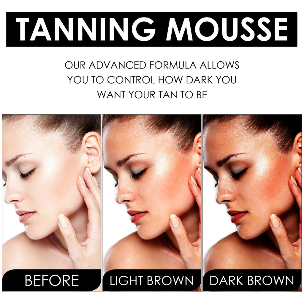 60ml Jaysuing Self Tanning Mousse Summer Bronze Tan Moisturizing Easy Application Natural Glow Soft Hydrated Skin Body Care