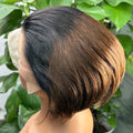 13x4 Lace Frontal 1BT4 Ombre Pixie Cut Wig Human Hair Wigs 300% Density Short Natural Wavy Remy Hair Bob Wigs for Black Women