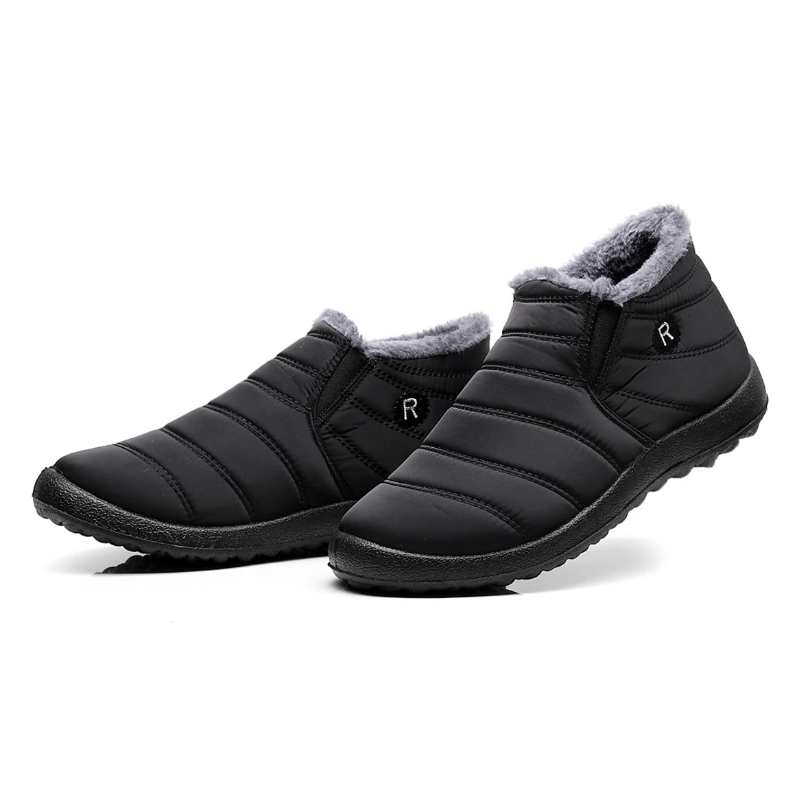 Men Winter Boots  Unisex Couples New Snow Boots Ankle Boots Solid Color Plush Inside Anti Skid Bottom Warm Waterproof Ski Shoes