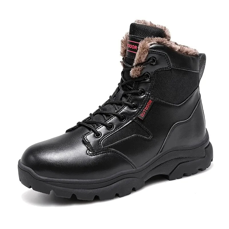 Men's Mountaineering Boots Winter Thickened Fleece Cotton Padded Warm Shoes Snow Boots Hiking & Trekking Backpacking Shoes