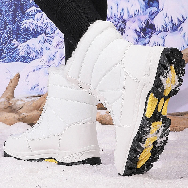 Snow Boots Winter Thickened Fleece Cotton Padded Warm Shoes Women's Men's Outdoor Hiking & Trekking Backpacking Shoes