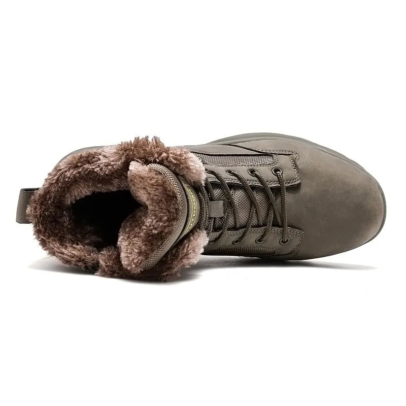 Men's Mountaineering Boots Winter Thickened Fleece Cotton Padded Warm Shoes Snow Boots Hiking & Trekking Backpacking Shoes