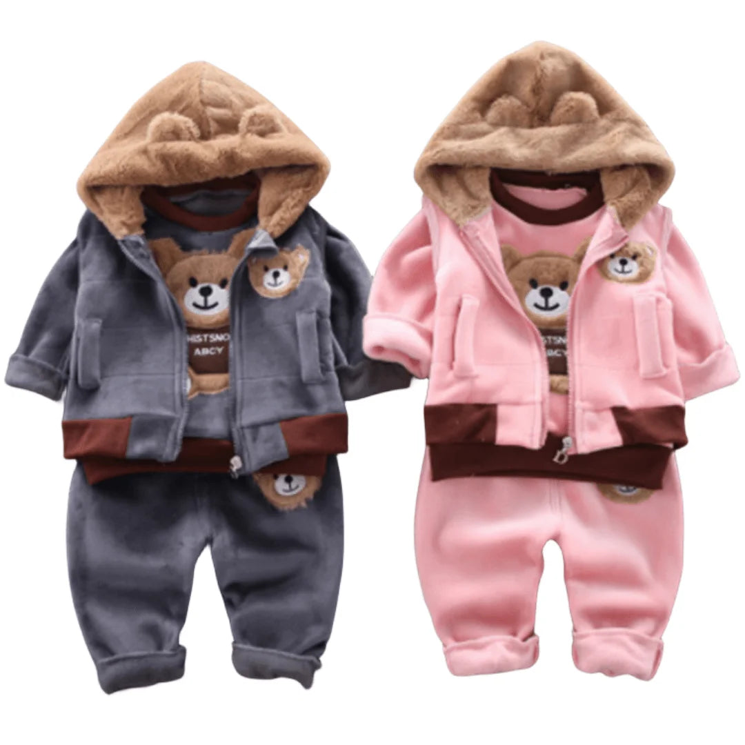 2026 Autumn New Baby Three-Piece Set of Girls' Sweet Clothing and Boys' Suit Featuring Cute Cartoon Pattern for Children