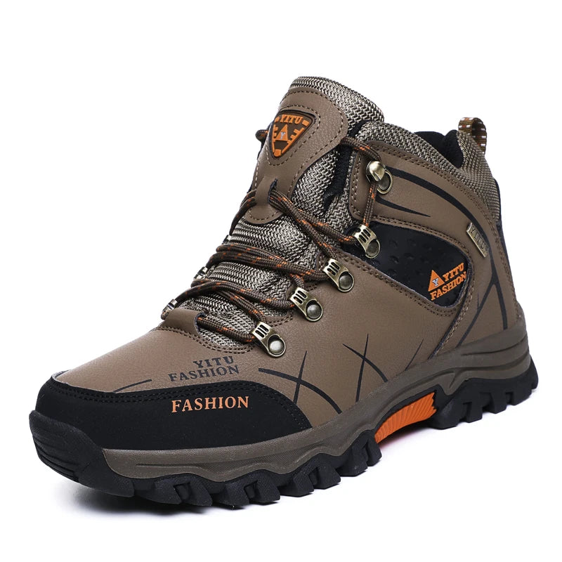 Men's Mountaineering Boots Winter Thickened Fleece Cotton Padded Warm Shoes Outdoor Hiking & Trekking Backpacking Shoes Sneakers