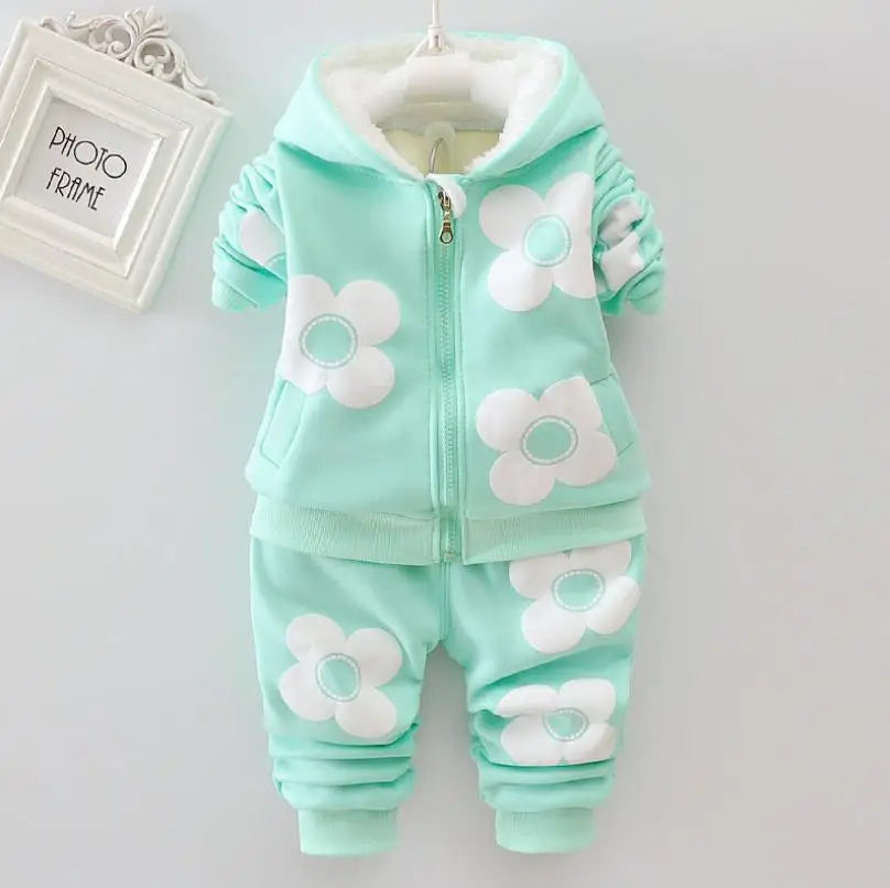 2026 New Baby Boys Girls Christmas Cartoon Winter Hooded Plush Warm Vest Coat+Sweatshirt+Pants 3Pcs Infant Children Sports Suit