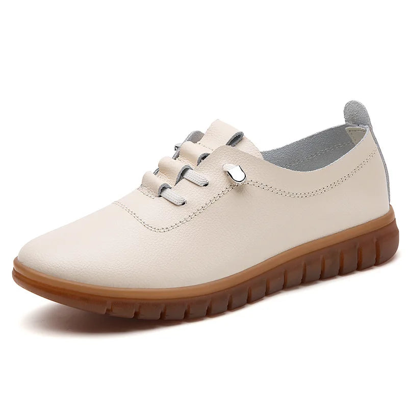 Spring Autumn New Style Genuine Shoes for Women Elderly Non-Slip Soft Soles Flats Winter Fleece-Lined Warm Shoes for Mothers