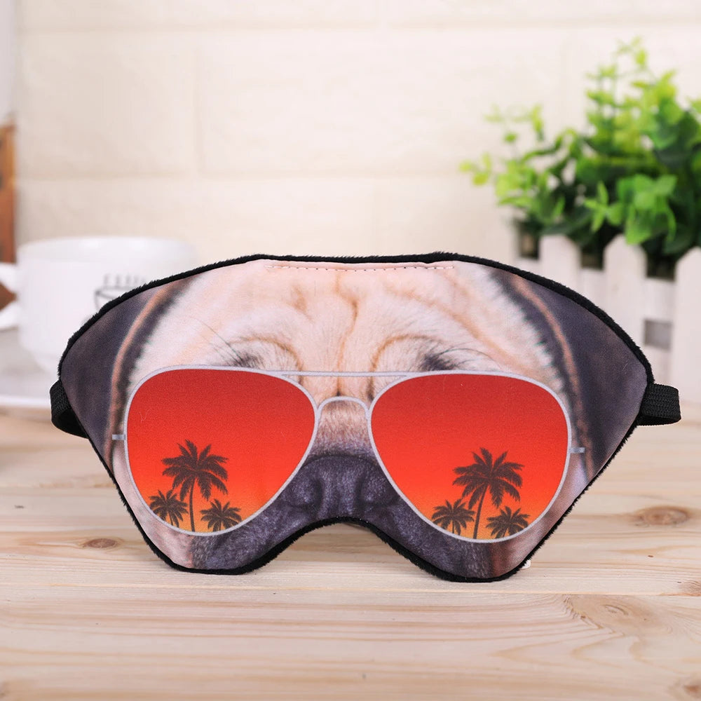 3D Animal Dog Tiger Fox Eye Mask Soft Lightproof Sleeping Eye Covers for Woman Man to Sleep Better for Travel Nap Rest Masks