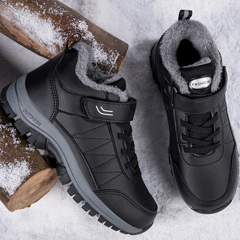 Women's Walk Winter Thickened Fleece Cotton Padded Warm Shoes Snow Shoes Sneakers Outdoor Cross Country Running Shoes Athletic
