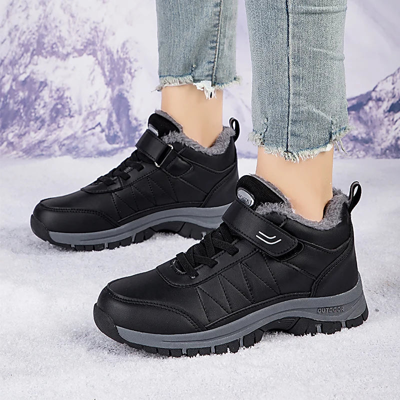 Women's Walk Winter Thickened Fleece Cotton Padded Warm Shoes Snow Shoes Sneakers Outdoor Cross Country Running Shoes Athletic