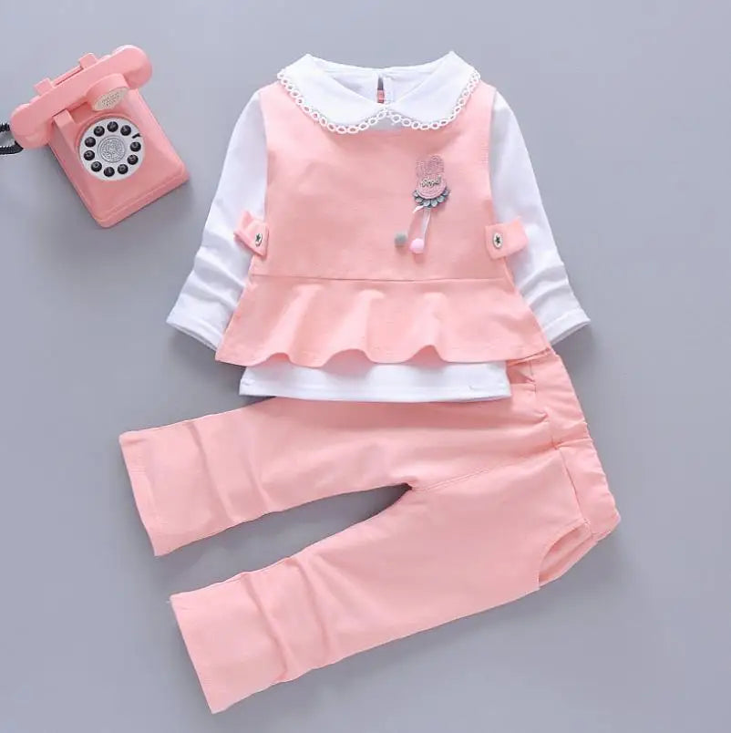 2026 New Baby Boys Girls Christmas Cartoon Winter Hooded Plush Warm Vest Coat+Sweatshirt+Pants 3Pcs Infant Children Sports Suit