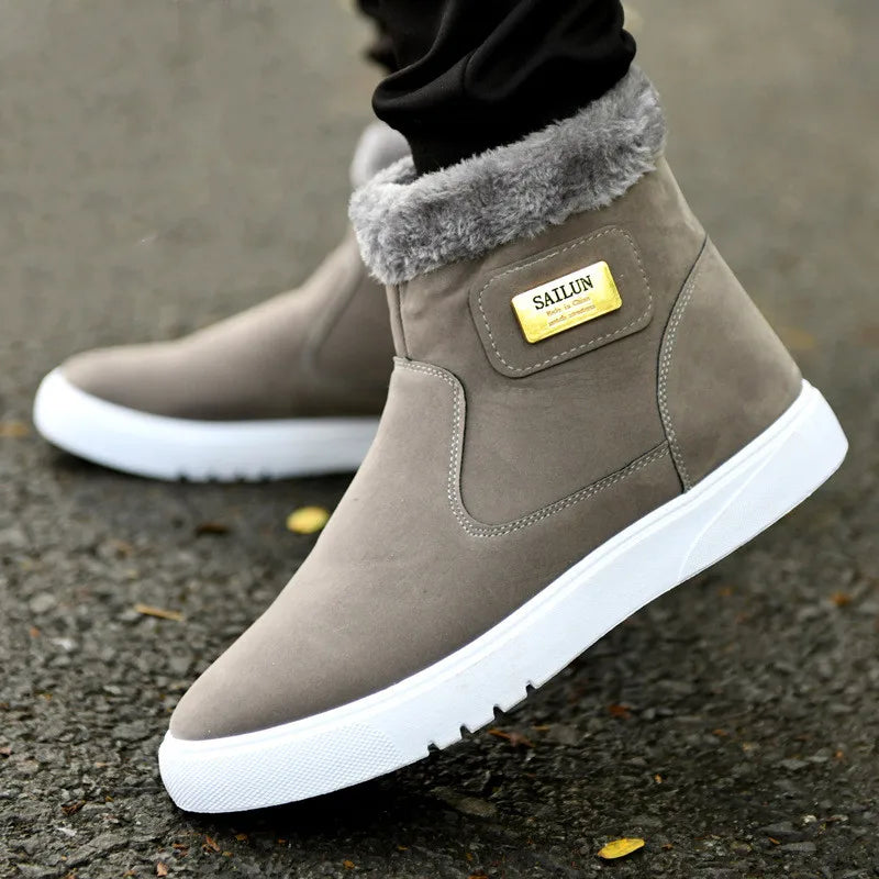 2026 Autumn and Winter New Snow Boots Men's Short Boots Thick Fleece Warm Shoes