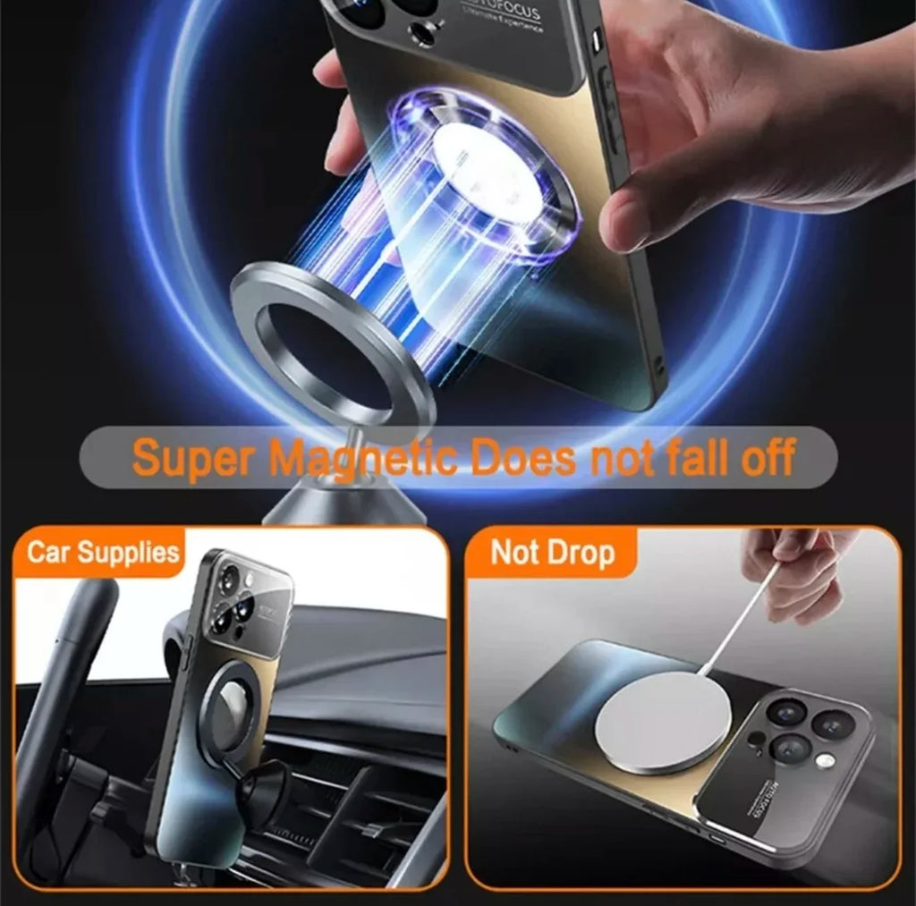 Matte Magnetic Phone case for iphone 15 14 13 12 Pro Max Magnet Pc Glass Cover for iphone 16 Pro Max Wireless Charging Cases