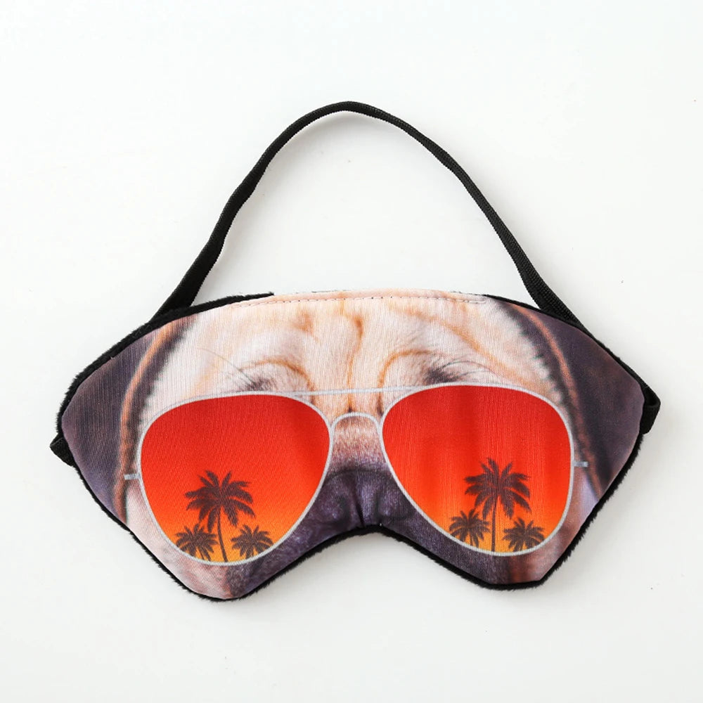3D Animal Dog Tiger Fox Eye Mask Soft Lightproof Sleeping Eye Covers for Woman Man to Sleep Better for Travel Nap Rest Masks