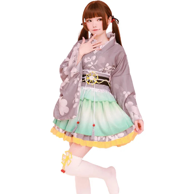 Anime Live Show Women's Clothing Japanese Traditional Kimono Dress Robe Fashion Stage Set Costume for Fans and Performers