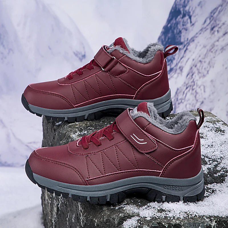 Women's Walk Winter Thickened Fleece Cotton Padded Warm Shoes Snow Shoes Sneakers Outdoor Cross Country Running Shoes Athletic