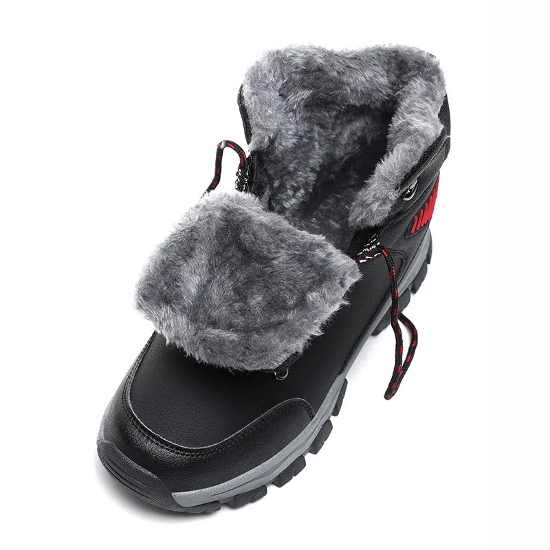 New Models Men's Hunting Boots Waterproof Winter Fur Lining Winter Warm Shoes Outdoor Low Price Factory Big Size 48 Bootie
