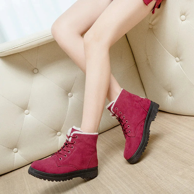 Hot Sale Winter Snow Boots Women's Warm Shoes Short Boots Flat Heels Women's Cotton Shoes