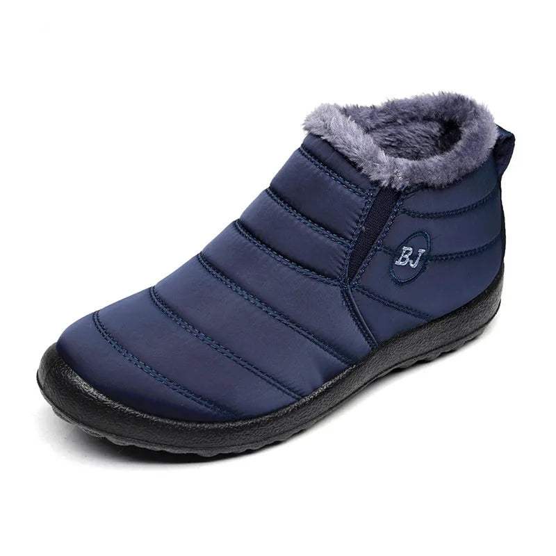 Men Winter Boots  Unisex Couples New Snow Boots Ankle Boots Solid Color Plush Inside Anti Skid Bottom Warm Waterproof Ski Shoes