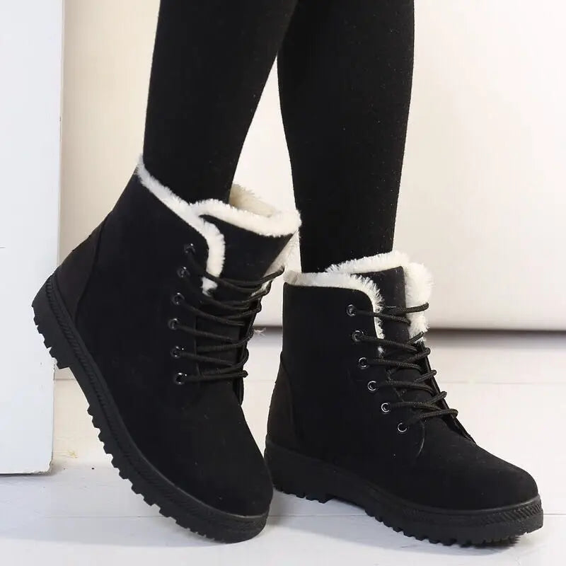 Hot Sale Winter Snow Boots Women's Warm Shoes Short Boots Flat Heels Women's Cotton Shoes