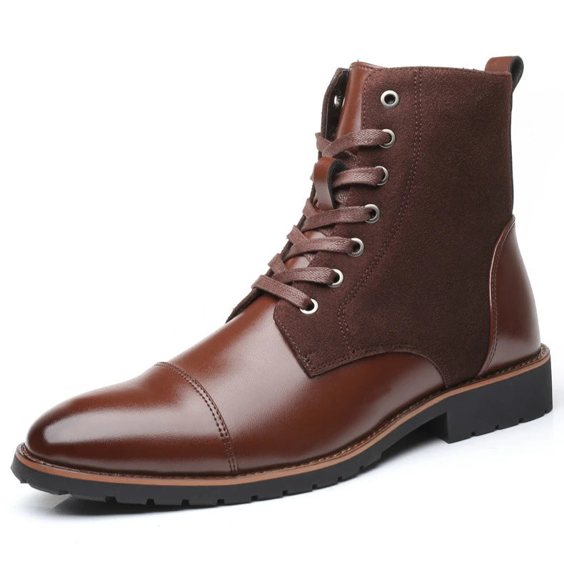 High Top Warm Shoes for Winter Big Size 47 48 Fashion Lace-up Quality Formal Boots for Men