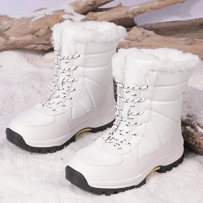 Snow Boots Winter Thickened Fleece Cotton Padded Warm Shoes Women's Men's Outdoor Hiking & Trekking Backpacking Shoes