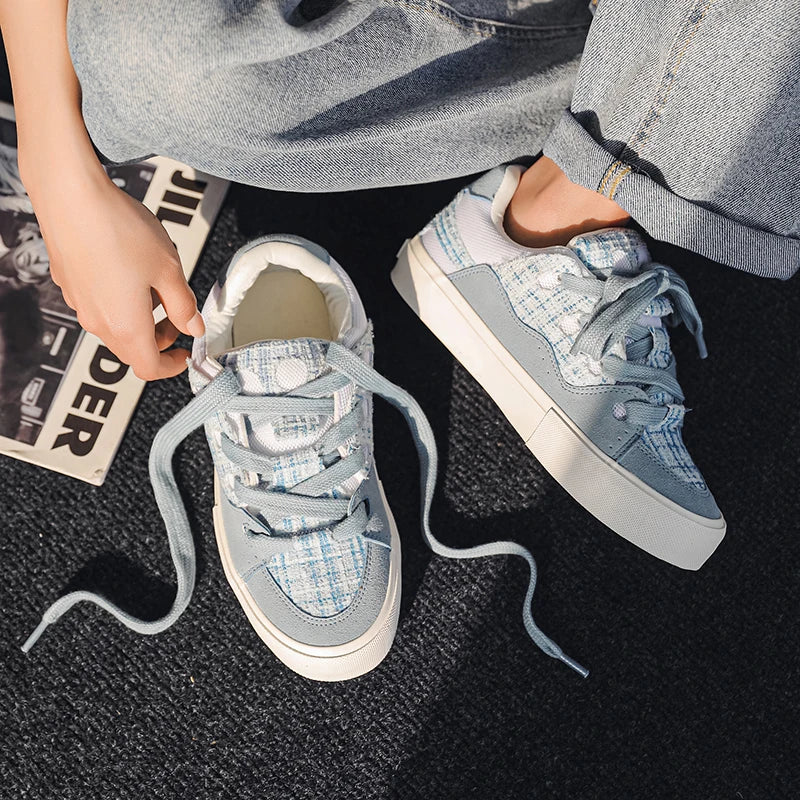 Greatshoes Lace up Custom Skateboard Sneakers,Low Top Sneakers Sports Shoes for Summer,Flat Sneakers Sports Running Shoes