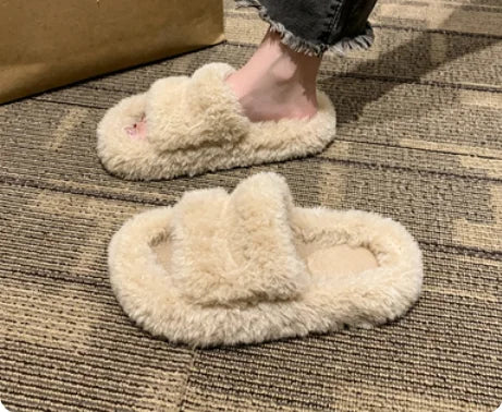 Luxury Designer Men's slippers Women Platform Slippers Furry Slide Withembroidery Warm Shoes Correct Version