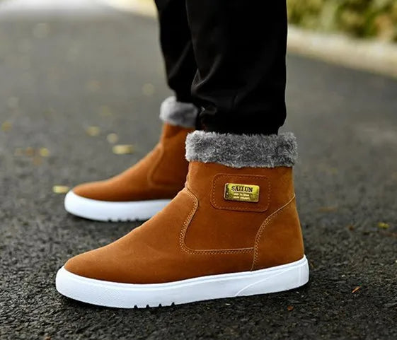 2026 Autumn and Winter New Snow Boots Men's Short Boots Thick Fleece Warm Shoes