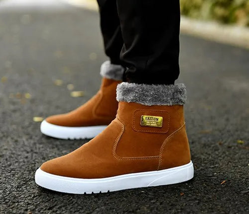 2026 Autumn and Winter New Snow Boots Men's Short Boots Thick Fleece Warm Shoes