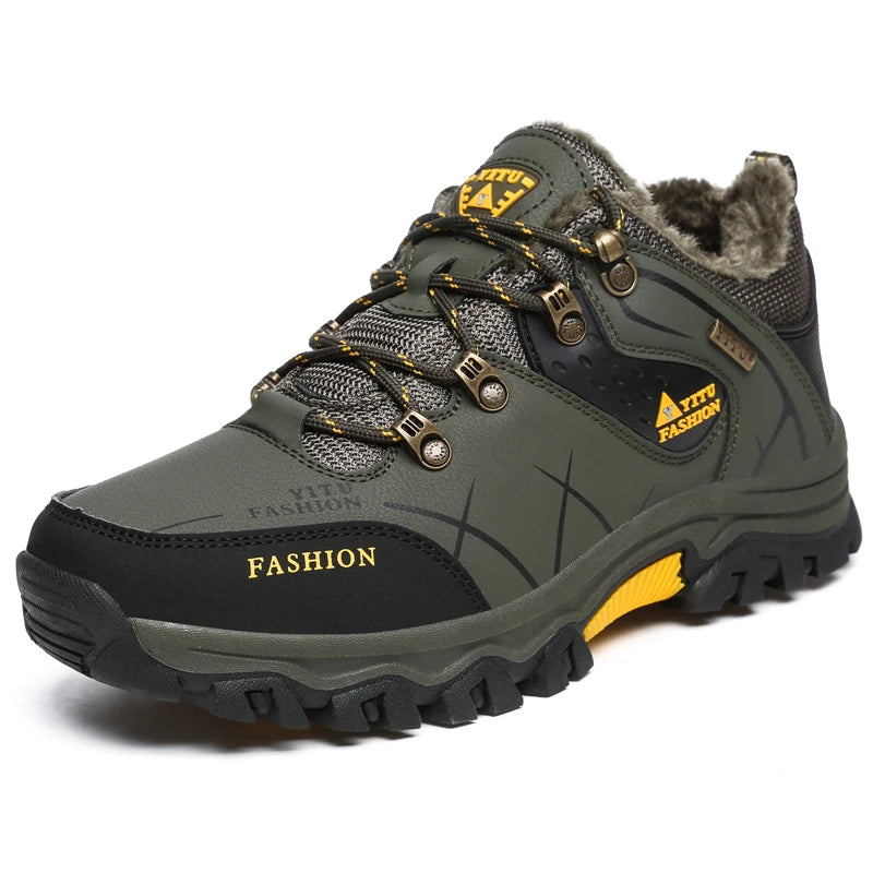 Men's Mountaineering Shoes Winter Thickened Fleece Cotton Padded Warm Shoes Outdoor Hiking & Trekking Backpacking Boots Sneakers