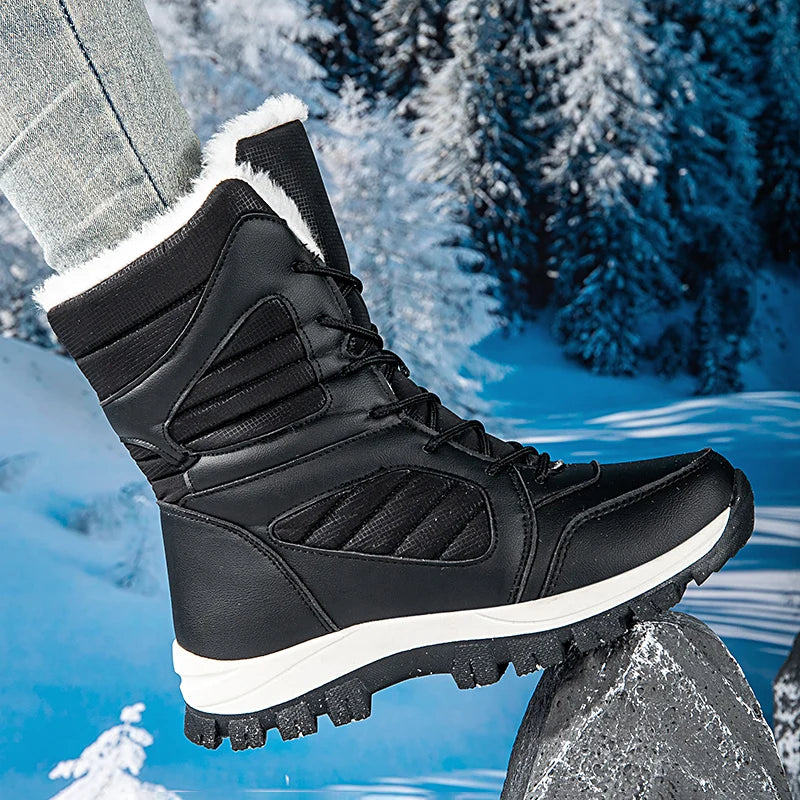 Women's Snow Boots Winter Thickened Fleece Cotton Padded Warm Shoes Hiking & Trekking Backpacking Shoes Trail Cross Country