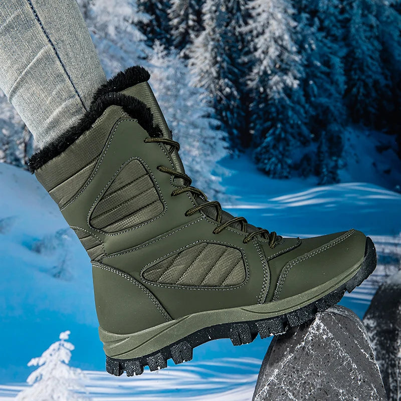 Women's Snow Boots Winter Thickened Fleece Cotton Padded Warm Shoes Hiking & Trekking Backpacking Shoes Trail Cross Country