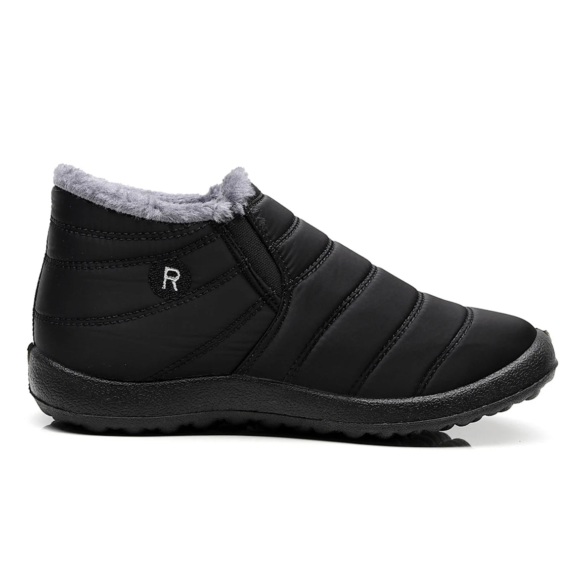 Men Winter Boots  Unisex Couples New Snow Boots Ankle Boots Solid Color Plush Inside Anti Skid Bottom Warm Waterproof Ski Shoes