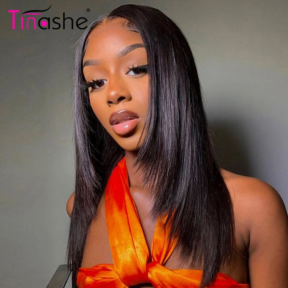 Tinashe Layered Wig Human Hair Pre Bleached Bone Straight Lace Frontal Wigs Ready To Go 200 Density 6x5 HD Lace Closure Wig