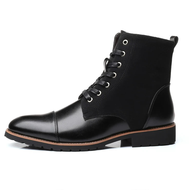 High Top Warm Shoes for Winter Big Size 47 48 Fashion Lace-up Quality Formal Boots for Men
