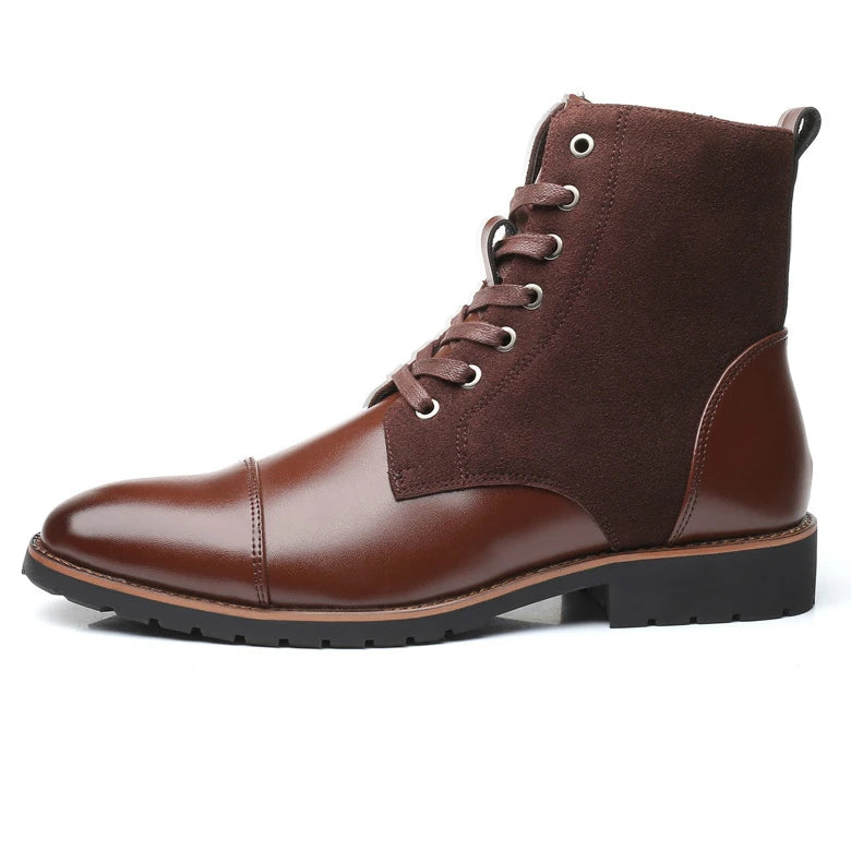 High Top Warm Shoes for Winter Big Size 47 48 Fashion Lace-up Quality Formal Boots for Men