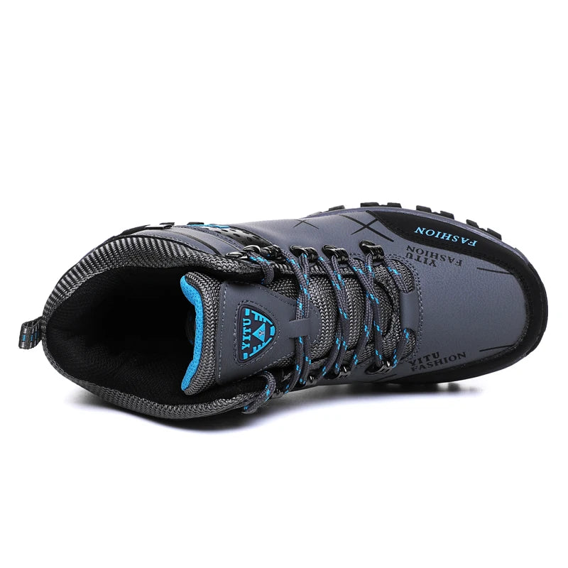 Men's Mountaineering Boots Winter Thickened Fleece Cotton Padded Warm Shoes Outdoor Hiking & Trekking Backpacking Shoes Sneakers