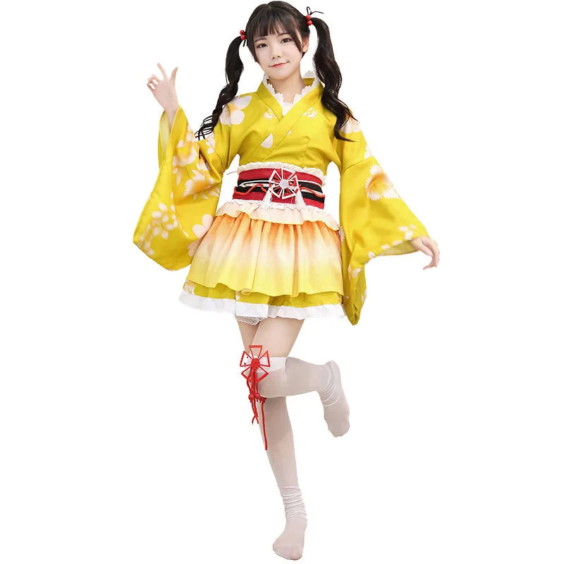 Anime Live Show Women's Clothing Japanese Traditional Kimono Dress Robe Fashion Stage Set Costume for Fans and Performers