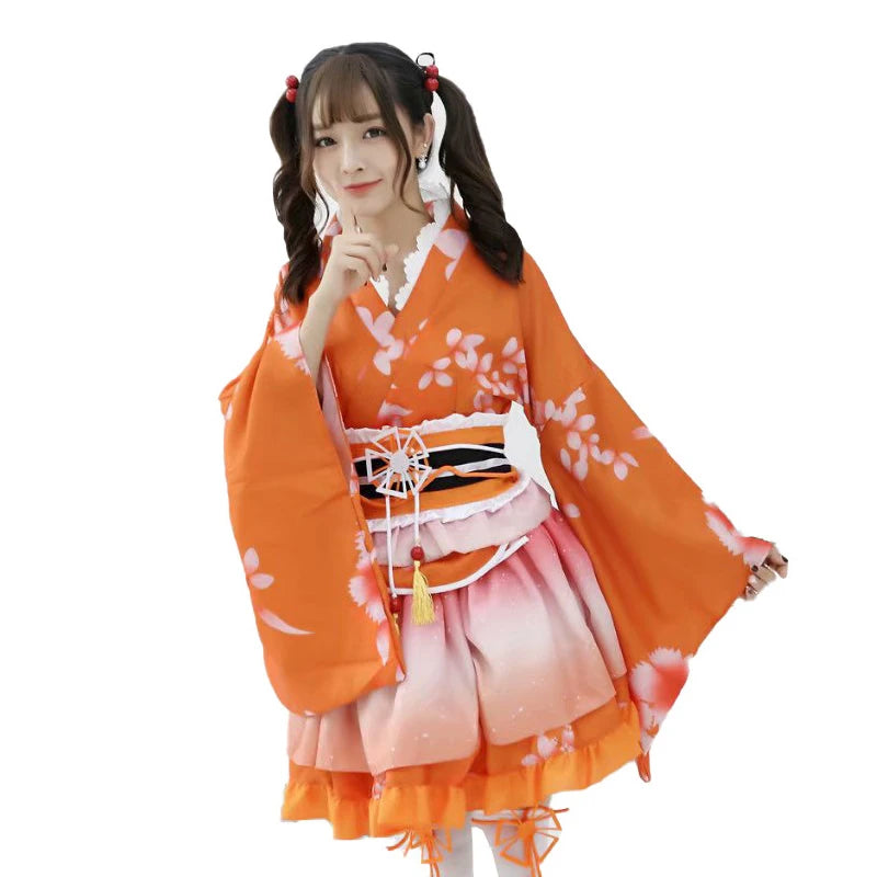 Anime Live Show Women's Clothing Japanese Traditional Kimono Dress Robe Fashion Stage Set Costume for Fans and Performers