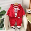 2026 Autumn New Baby Three-Piece Set of Girls' Sweet Clothing and Boys' Suit Featuring Cute Cartoon Pattern for Children
