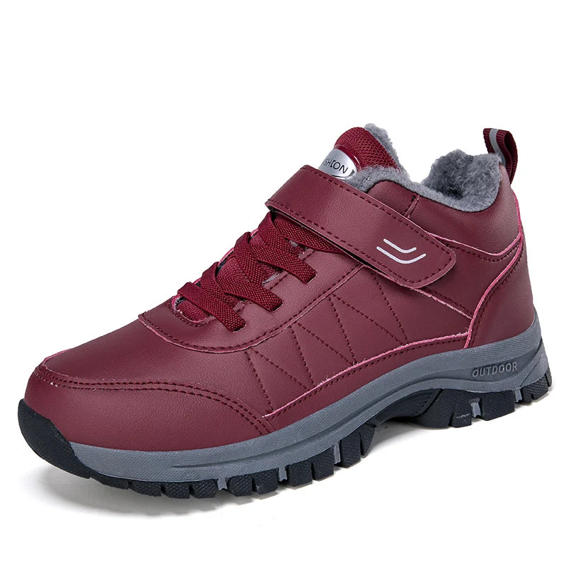 Women's Walk Winter Thickened Fleece Cotton Padded Warm Shoes Snow Shoes Sneakers Outdoor Cross Country Running Shoes Athletic
