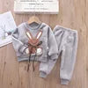 Girls Clothing Sets Children's Flannel Pajamas Home Clothes Casual Warm and Children Baby Sleepwear Suit Fleece Plain Solid