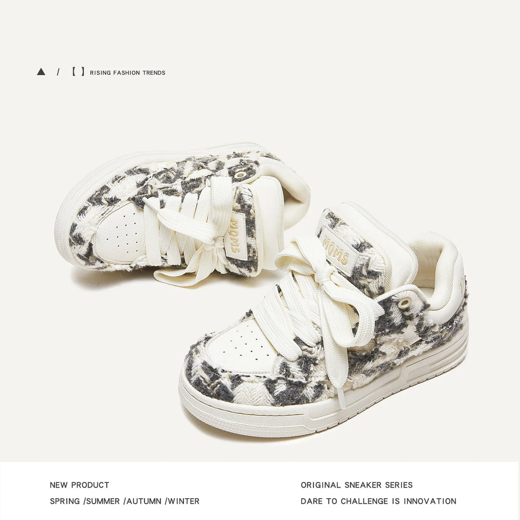 Destroyed Luxury Style Bread Shoes Low Top Heightening Wear Resistant Unisex Casual Sports Couple Board Shoes
