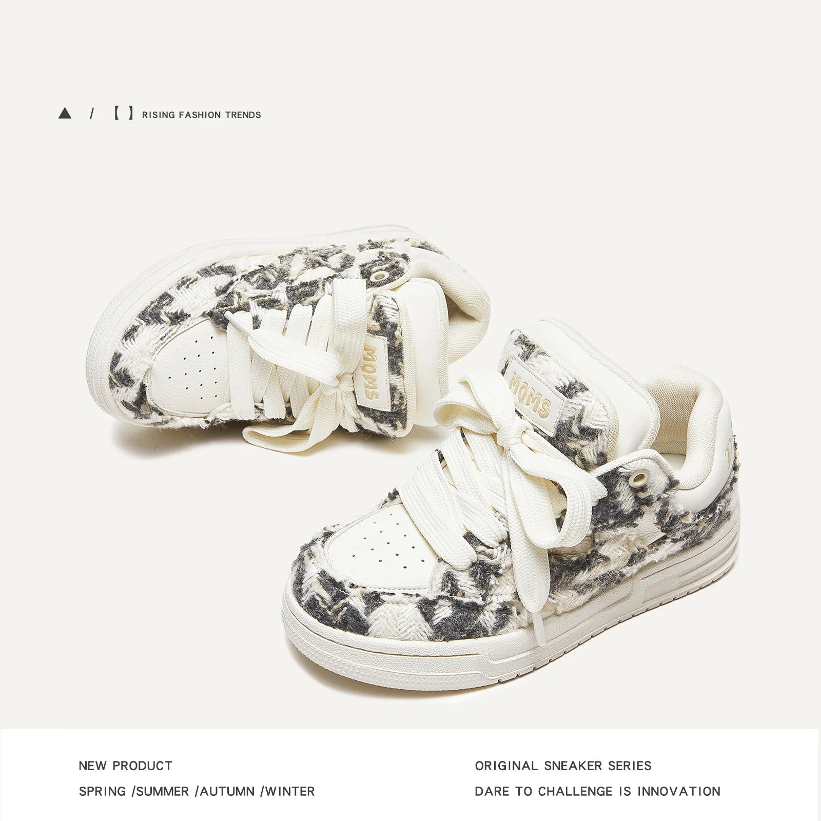 Destroyed Luxury Style Bread Shoes Low Top Heightening Wear Resistant Unisex Casual Sports Couple Board Shoes