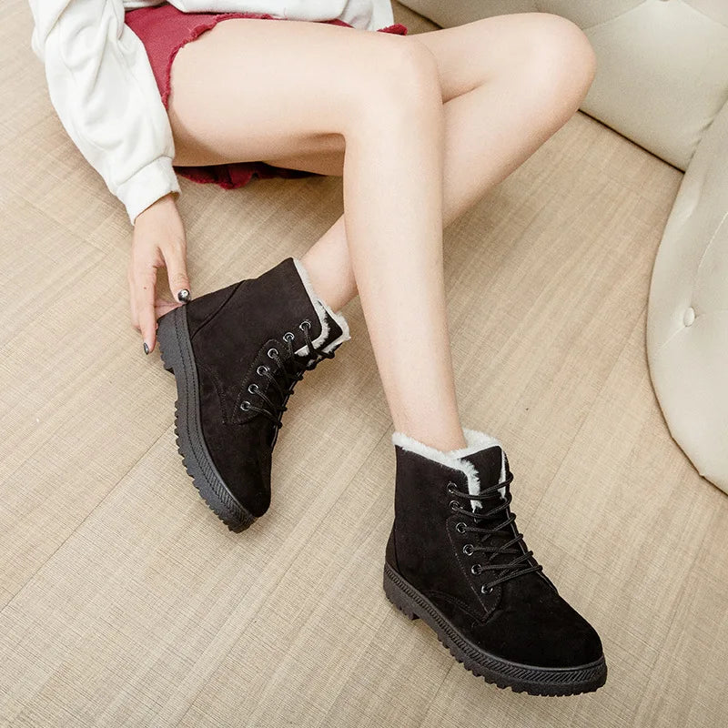 Hot Sale Winter Snow Boots Women's Warm Shoes Short Boots Flat Heels Women's Cotton Shoes