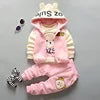 D334 Girls & Boys Spring Autumn Three-Piece Set 0-2-3 Years Old Velvet Suit Children's Clothes