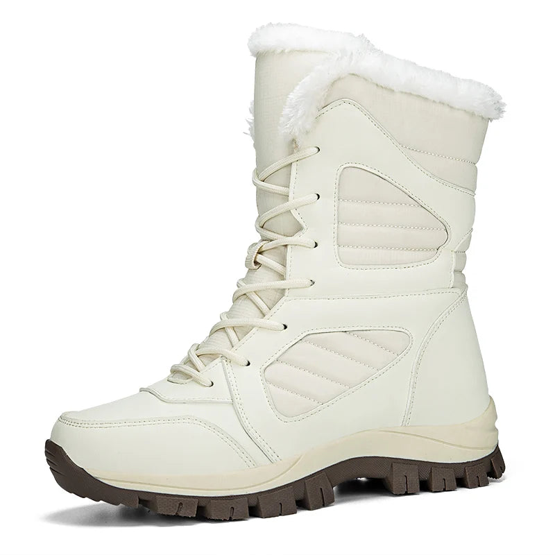 Women's Snow Boots Winter Thickened Fleece Cotton Padded Warm Shoes Hiking & Trekking Backpacking Shoes Trail Cross Country