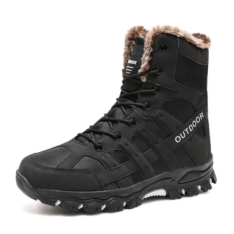 Men's Mountaineering Boots Winter Thickened Fleece Cotton Padded Warm Shoes Snow Boots Hiking & Trekking Backpacking Shoes