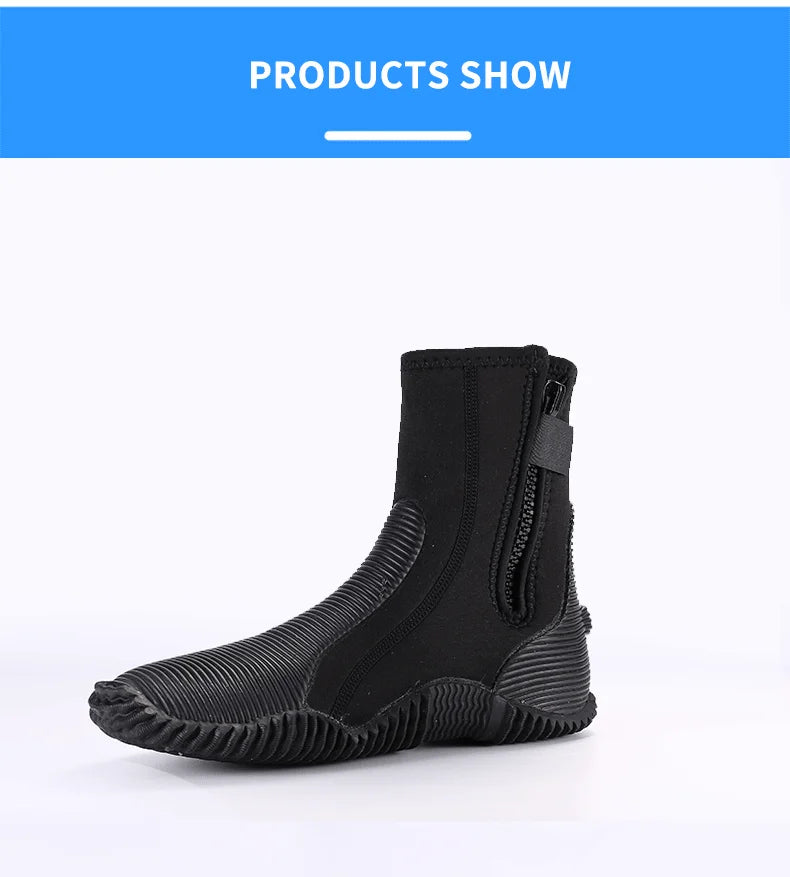 Sinodiving Anti-slip Diving Boot Paddling Waterproof Shoes for Men and Women Water Sports Warm Shoes for Winter Swimming.